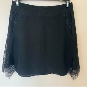 Madewell Black Silk Skirt